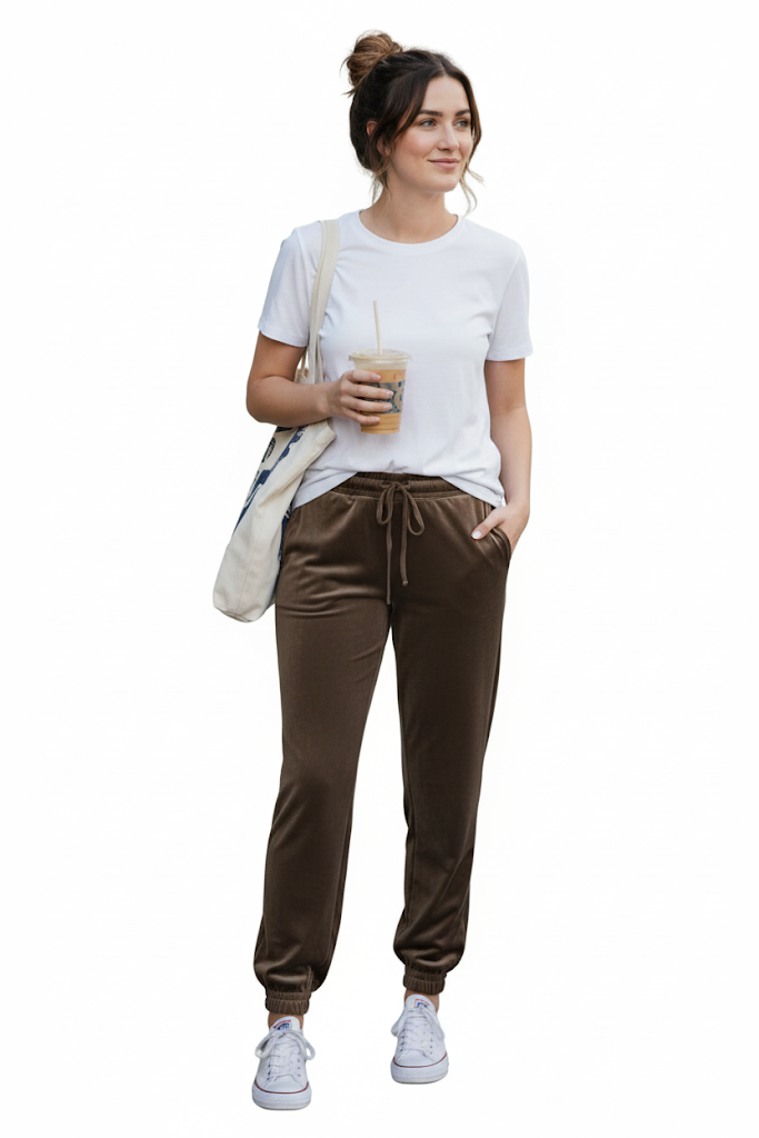 KADİFE EŞOFMAN-KAHVERENGİ