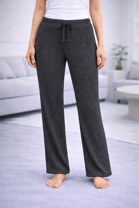 Kadın Fitilli Pijama Altı - Antrasit