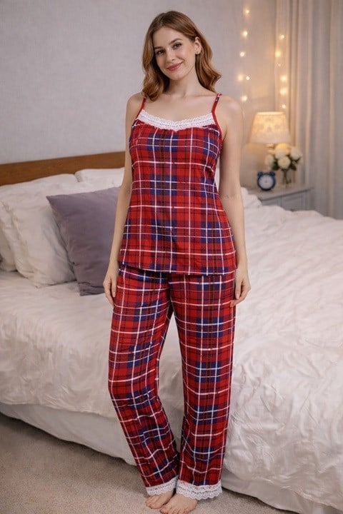 Kadın Milan İp Askılı Pijama Takımı