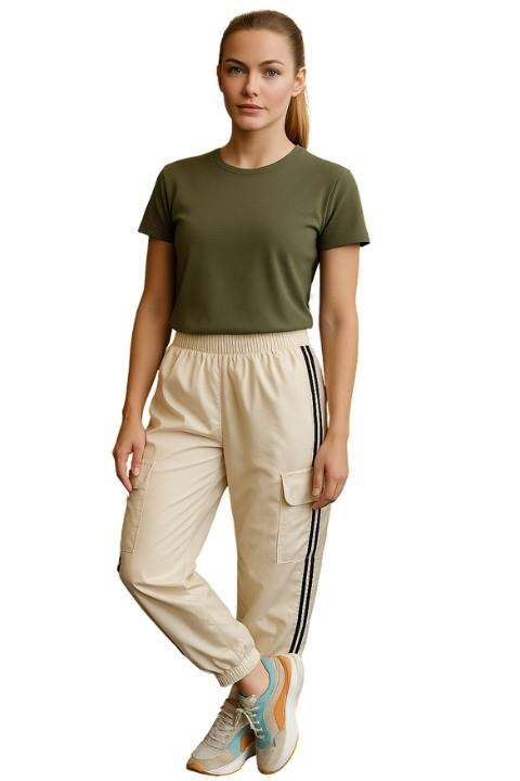 KADIN PARAŞÜT EŞOFMAN ALTI-KREM