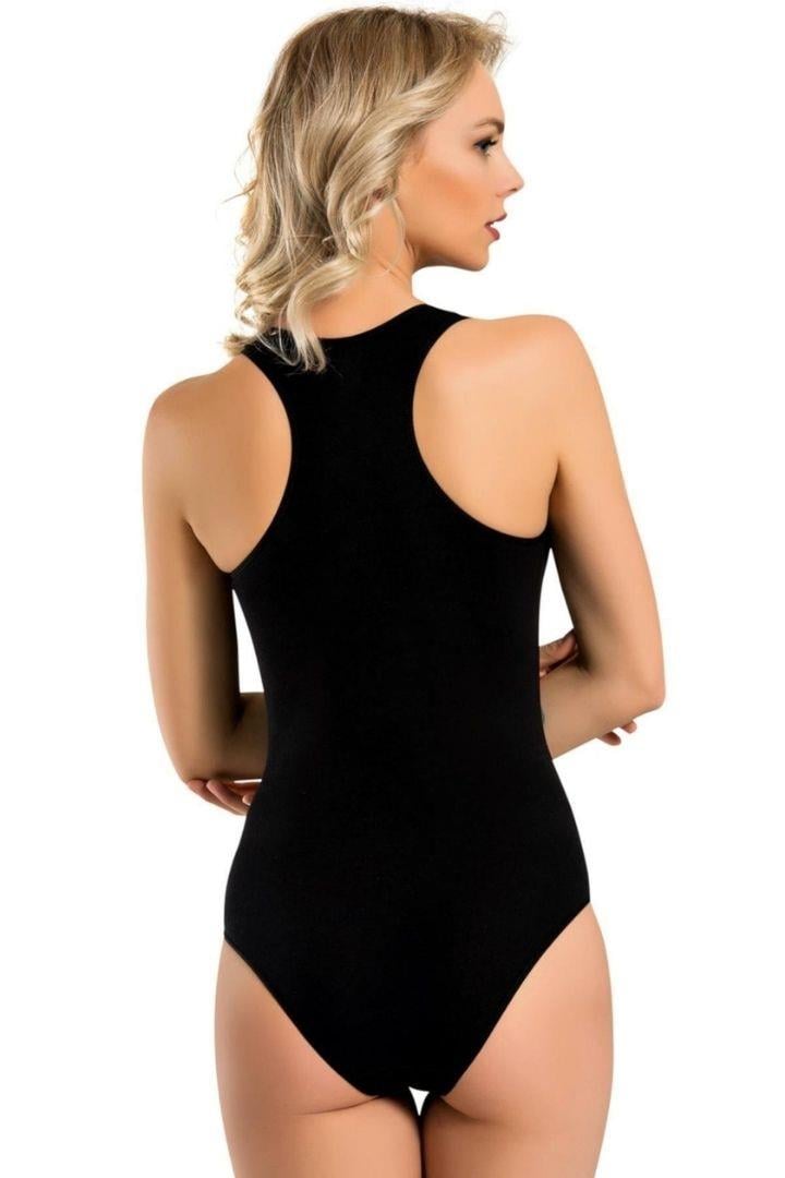 Kadın Rambo Çıtçıtlı Body Zıbın - Siyah