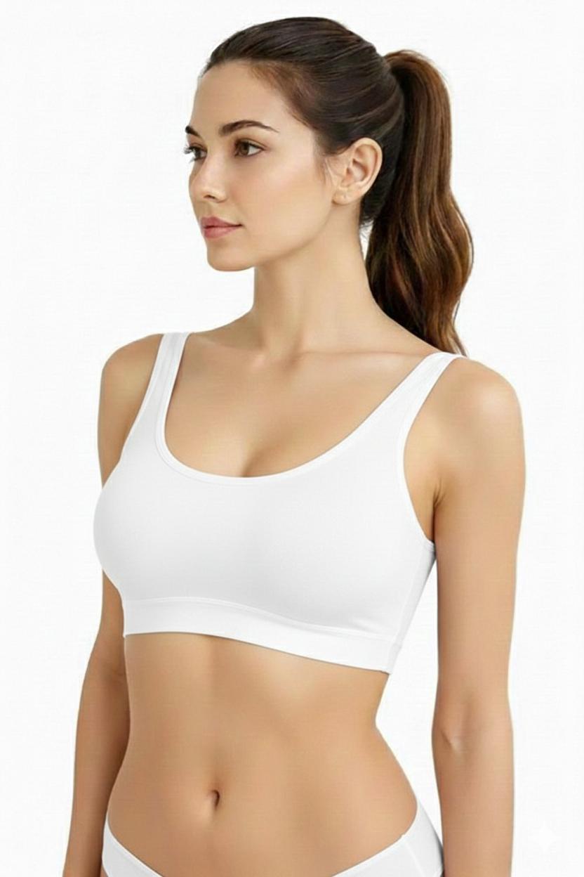 Kalın Askılı Pedli Büstiyer-Beyaz