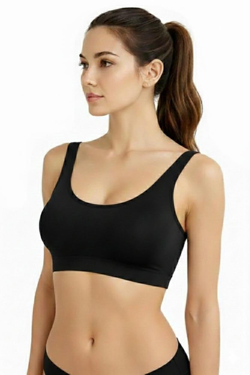 Kalın Askılı Pedli Büstiyer-Siyah