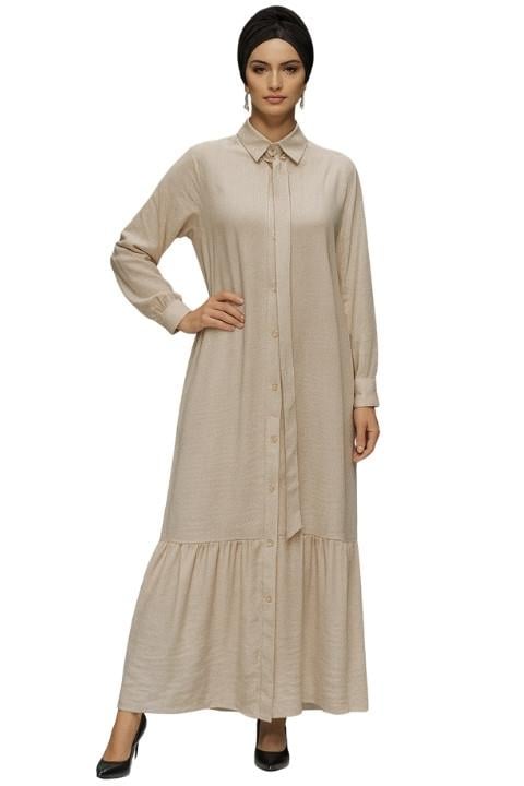 KETEN GÖMLEK ELBİSE:KOD 2458514-32