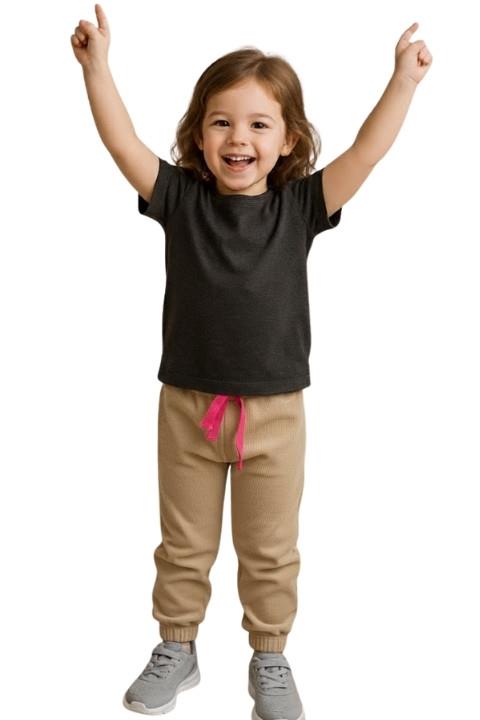 Kız Çocuk Lastikli Eşofman-bej