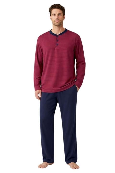 Raporlu Erkek Pijama Takımı - Kırmızı