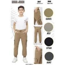 Rema 3047 Erkek Çocuk Kargo Cep Fermuarlı Gabardin Kot Pantolon 9-12 Yaş - Siyah - 9-12 YAŞ