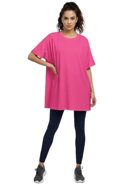 SIFIR YAKA OVERSİZE BASİC TSHIRT KOD:9460297-44