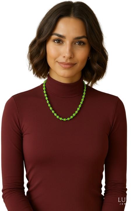Taşlı Kolye - Yeşil