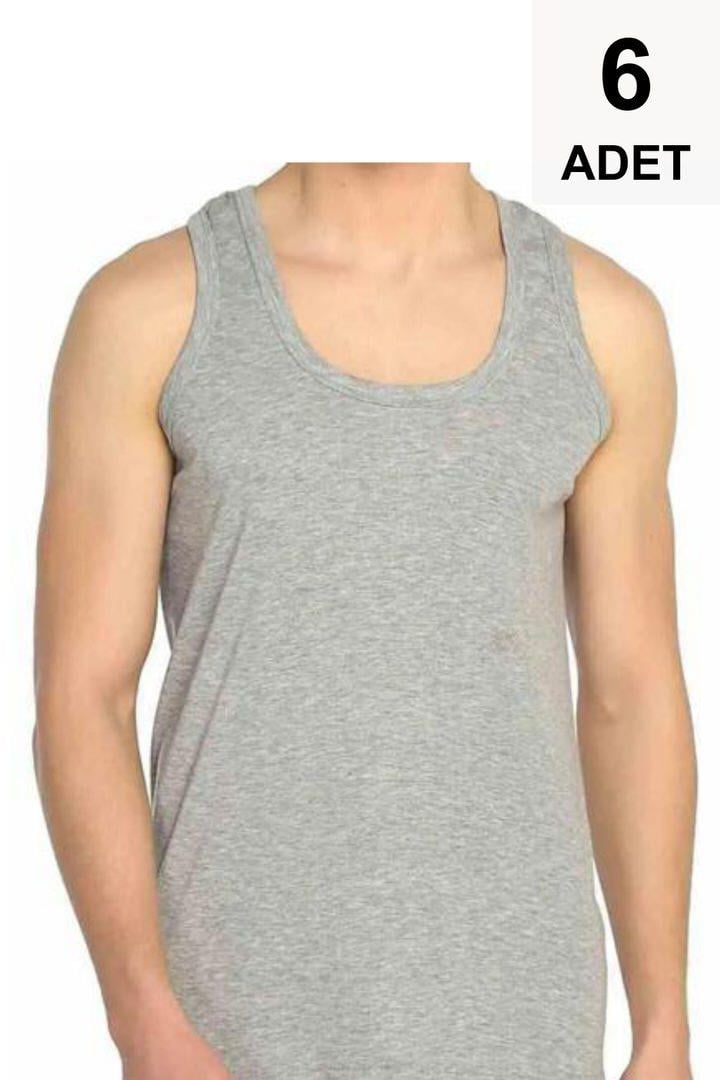 6 Adet Erkek Atlet - Gri
