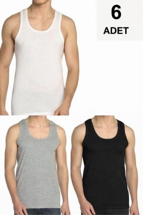 6 Adet Erkek Atlet - Karışık Renk