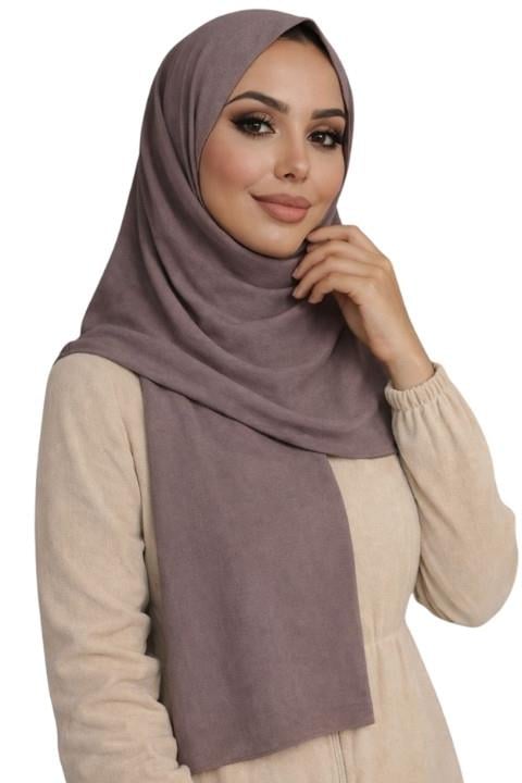 Battal Boy Pamuk Eşarp - Açık Kahve