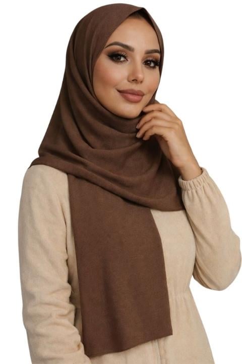 Battal Boy Pamuk Eşarp - Kahverengi