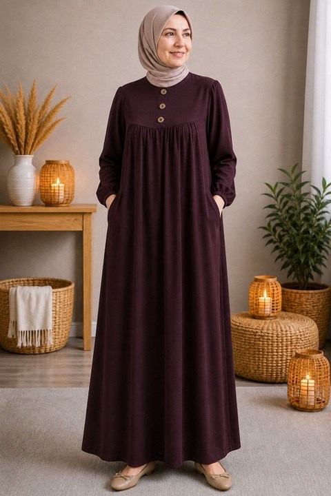 Begonya Anne Elbise Cepli - Acı Kahverengi