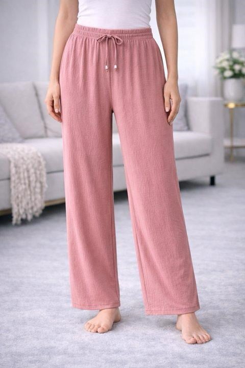 Bol Paça Ayrobin Kadın Pantolon-Pembe