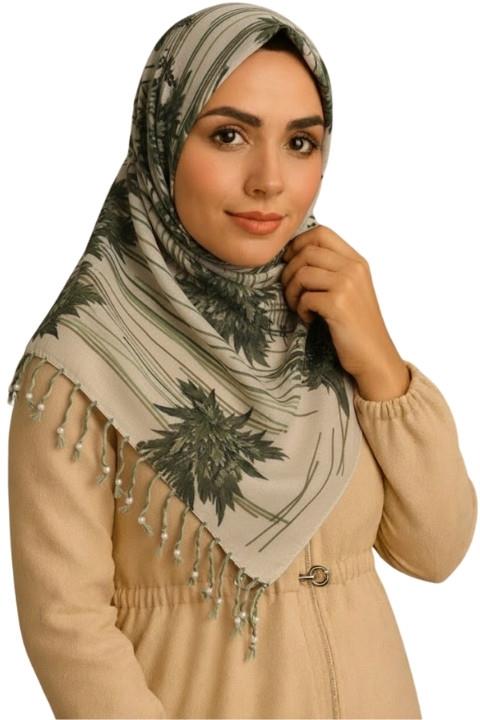 Desenli Boncuklu Eşarp