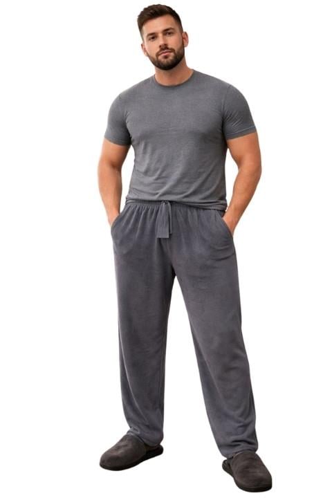 Erkek Battal Polar Pijama Altı - Gri