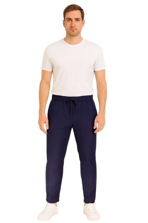 ERKEK ÇİZGİLİ PANTOLON EŞOFMAN-LACİVERT