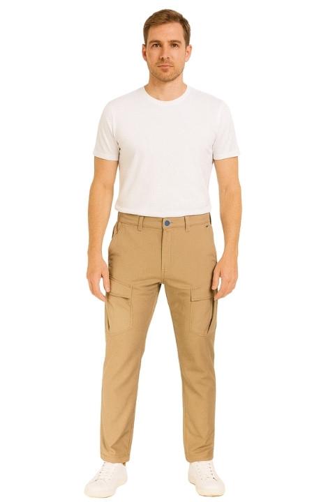 ERKEK ÇOK CEPLİ KARGO PANTOLON-KAHVERENGİ
