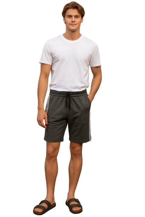 Erkek İki İplik Şort - Koyu Gri