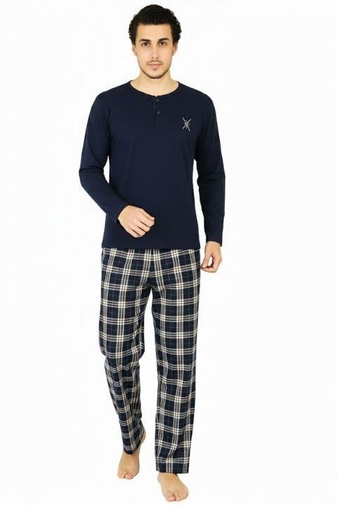 Erkek Penye Pijama Takımı-Siyah