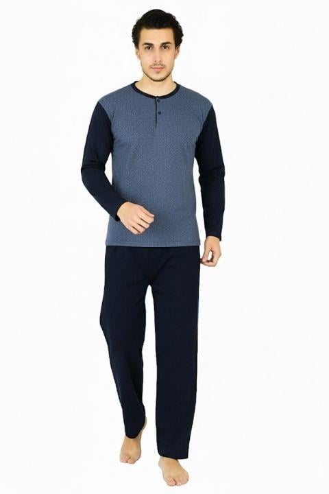 Erkek Uzun Kol Pijama Takımı-Görseldeki Renk