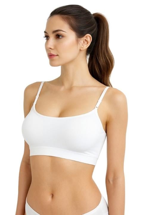 İp Askılı Pedli Büstiyer-Beyaz