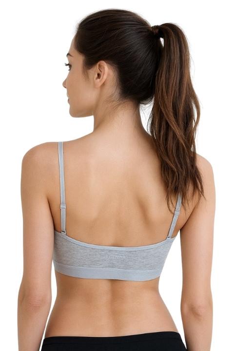 İp Askılı Pedli Büstiyer-Gri