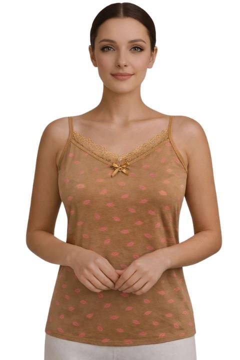 Jenika Kadın İp Askılı Empirme Atlet - Dudak