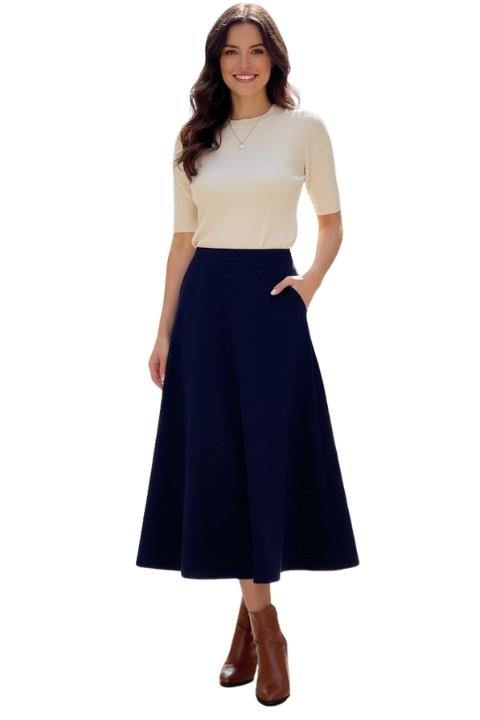 Kadın Kaşe Etek - Lacivert
