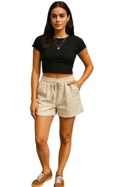 KADIN KETEN ŞORT KOD:9460297-44