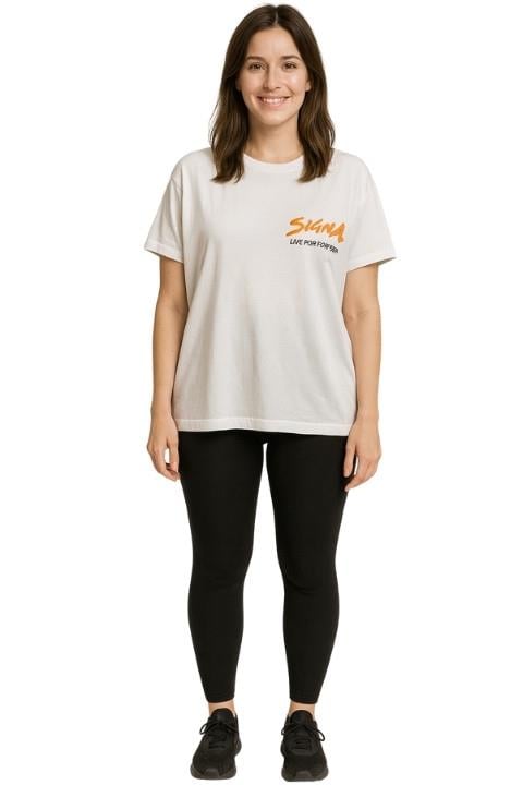 Kadın T-Shirt-Beyaz
