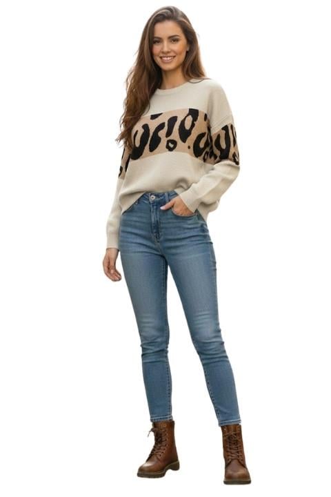 Kadın Triko Kazak  - Ekru