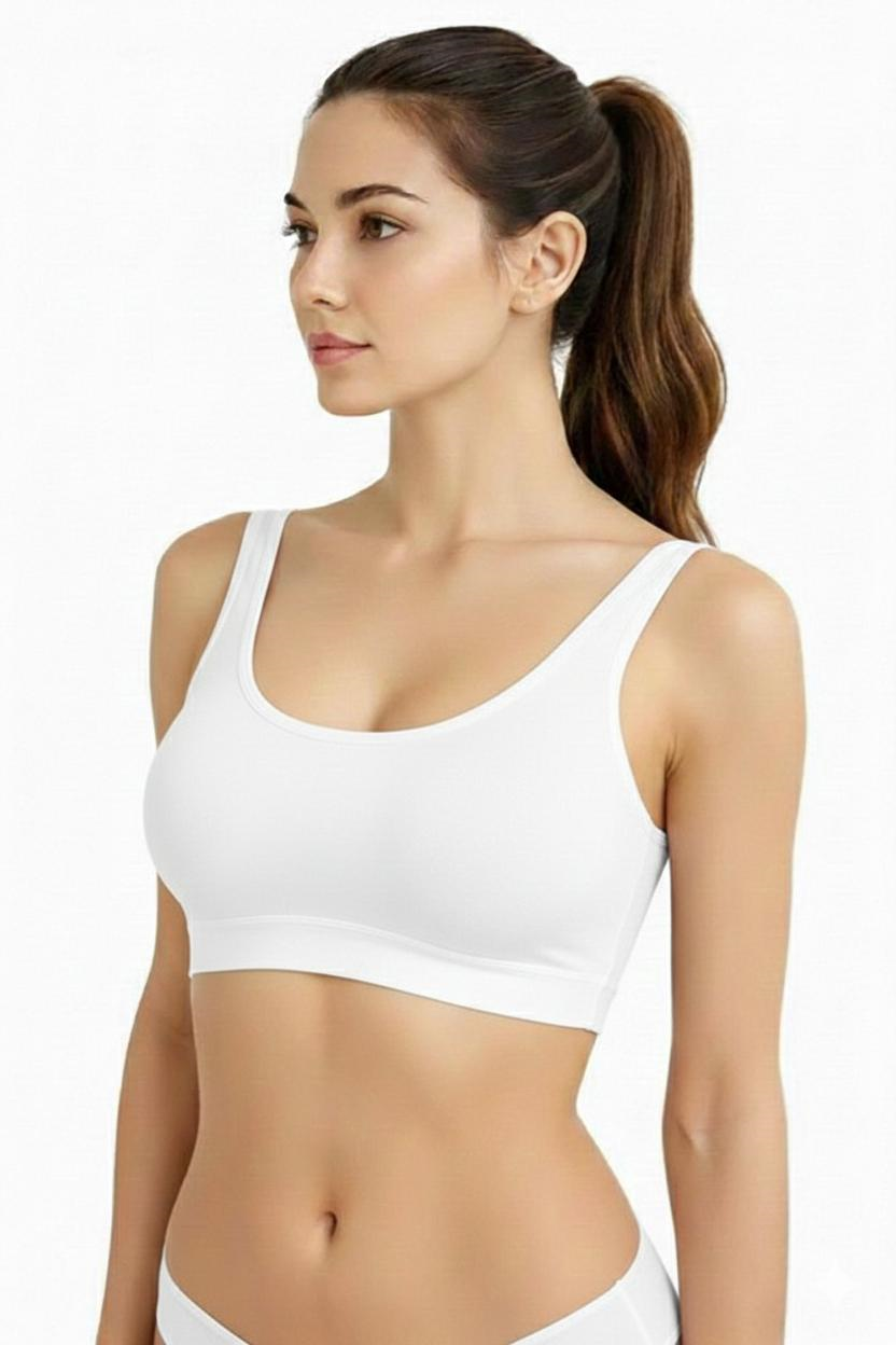 Kalın Askılı Pedli Büstiyer-Beyaz