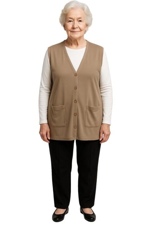 KISA YELEK ANNE MODELİ-KAHVERENGİ