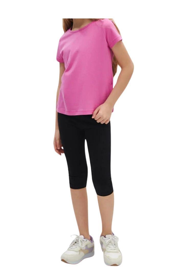 Kız Çocuk Dizaltı Tayt - Siyah