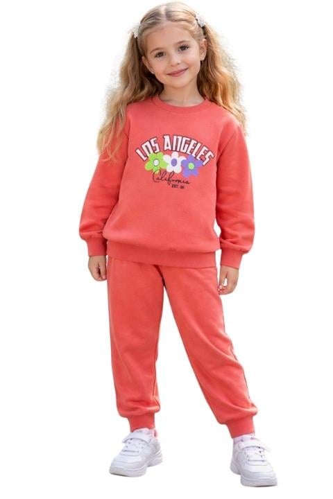 Los Angles Baskılı Kız Çocuk Eşofman Takımı - Yavruağzı