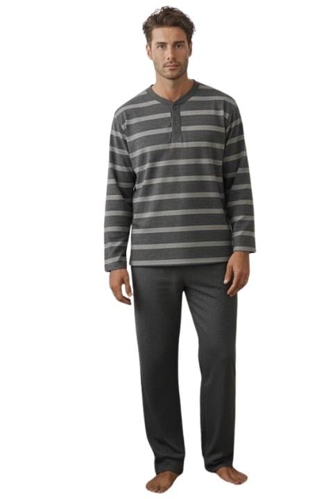 Selanik Kumaş Erkek Pijama Takımı-Gri