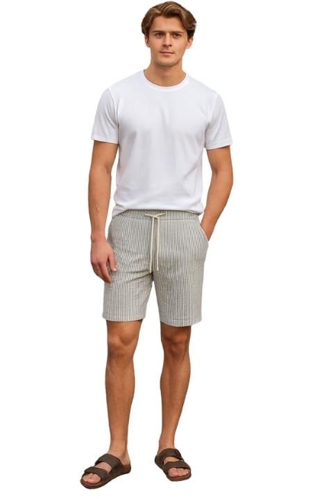 Su Yolu Battal Erkek Şort - Gri