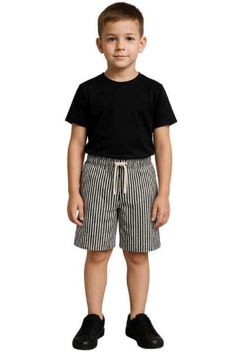 SU YOLU ÇOCUK ŞORT SİYAH:0287548-37