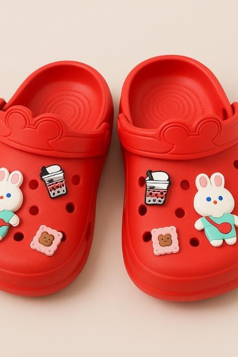 Unisex Twingo Emojili Terlik - Kırmızı