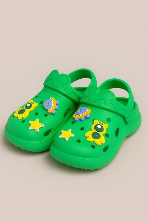 Unisex Twingo Emojili Terlik - Yeşil