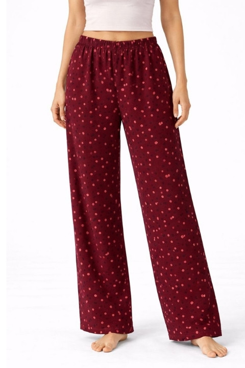 Viskon Desenli Pijama Altı