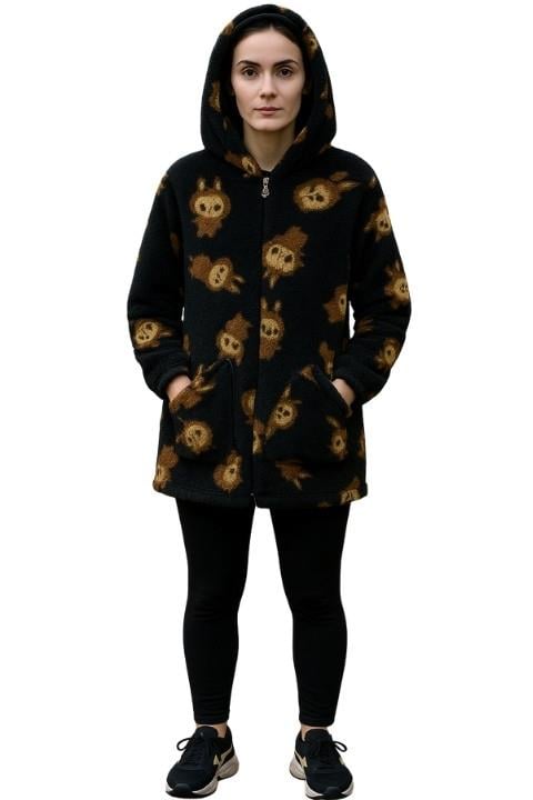 Welsoft Yıkanabilir Peluş Kumaş Çift Cepli Kadın Polar