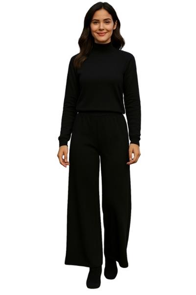 Kadın Triko Üçlü Takım - Siyah