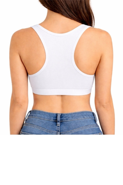 Kalın Askılı Sporcu Pedli Büstiyer-Beyaz