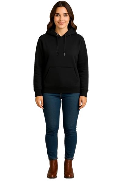 Unisex Kanguru Cepli Kapşonlu Sweat - Siyah