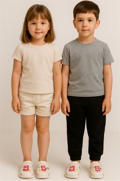 Unisex Twingo Emojili Terlik - Bej