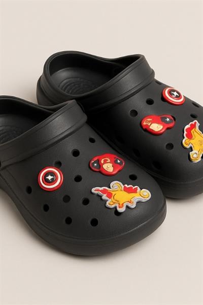 Unisex Twingo Emojili Terlik - Siyah