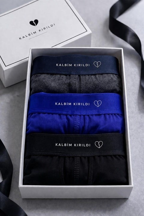 3 Adet Likralı Erkek Boxer - Karışık Renk